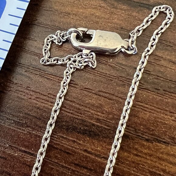 Infinity necklace sterling silver 18 inch chain with 3 round diamond accents 925 - Picture 6 of 13